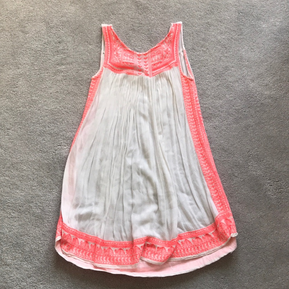 Off white dress with pink accents